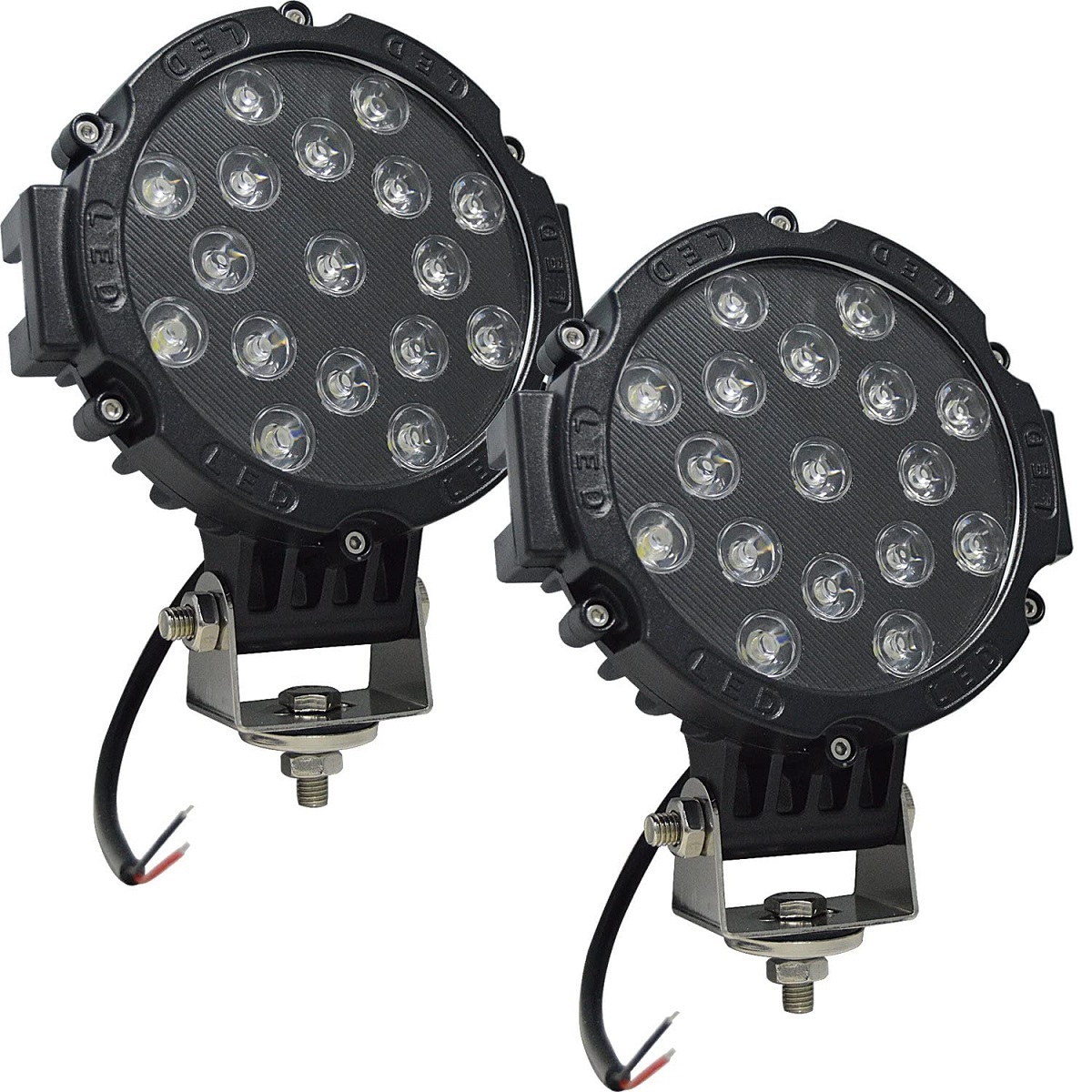 51W LED SPOTLIGHT (black PAIR) SET OF TWO, Flashing lights for cars
